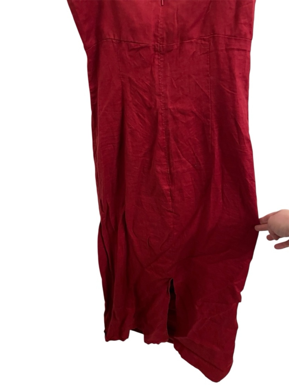 Old Navy Red Linen Maxi Dress - Picture 2 of 4